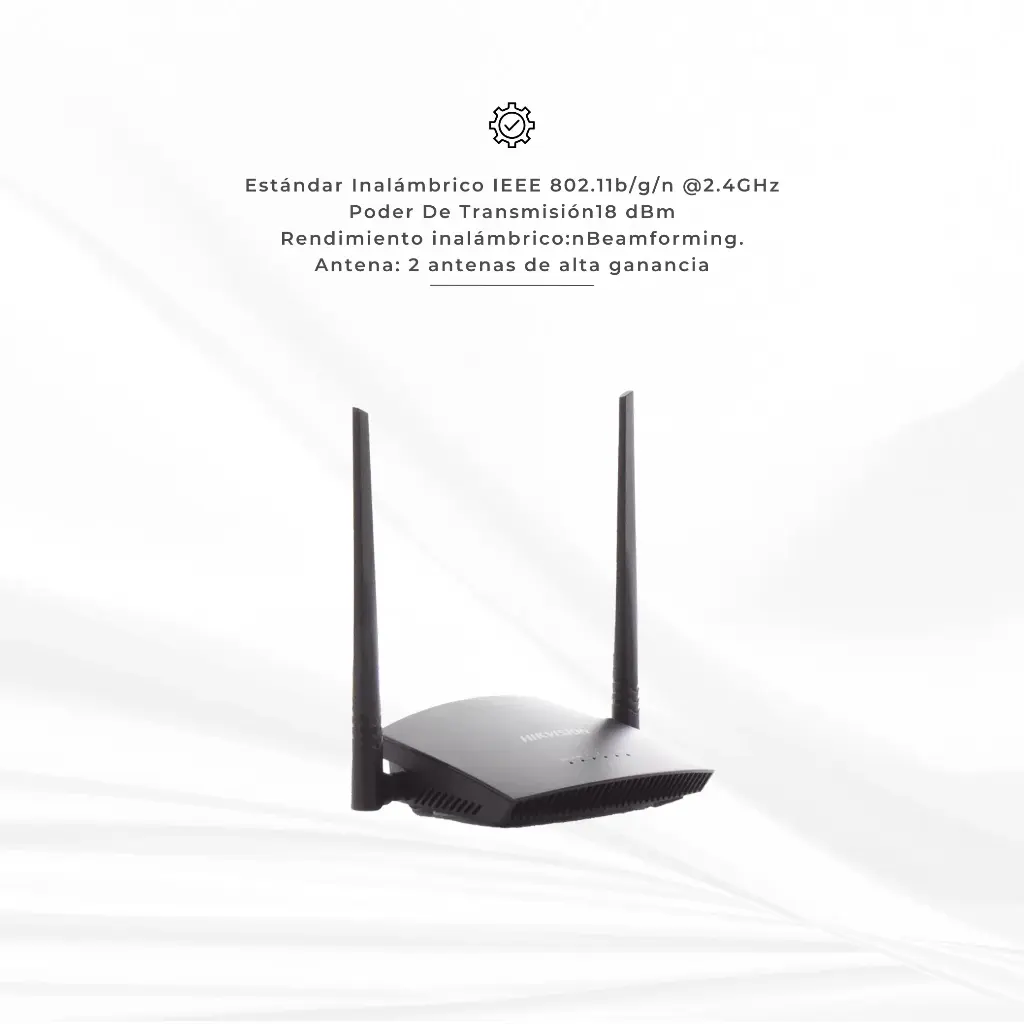 DS-3WR3N    Router Inalámbrico WISP en Banda 2.4 GHz / Hasta 300 Mbps / 4 Puertos 10/100 Mbps / 2 Antenas Omnidireccional de 5 dBi / Interior