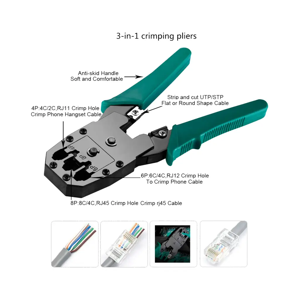 LPS-KITS-T03K | MALETA KID DE RED : 1 Pieza de instrumento de  medición de línea 468 . 1PCS Cuchillo amarillo de pelar   Cortador de alambre de módulo. Ponchadora 315 . Una  batería de 5-9V . Destornilladores, 2PCS Pinza  pelacables coaxial 1 PCS  Pinza pelacable universal .  30PCS RJ45 Cabez de Cristal