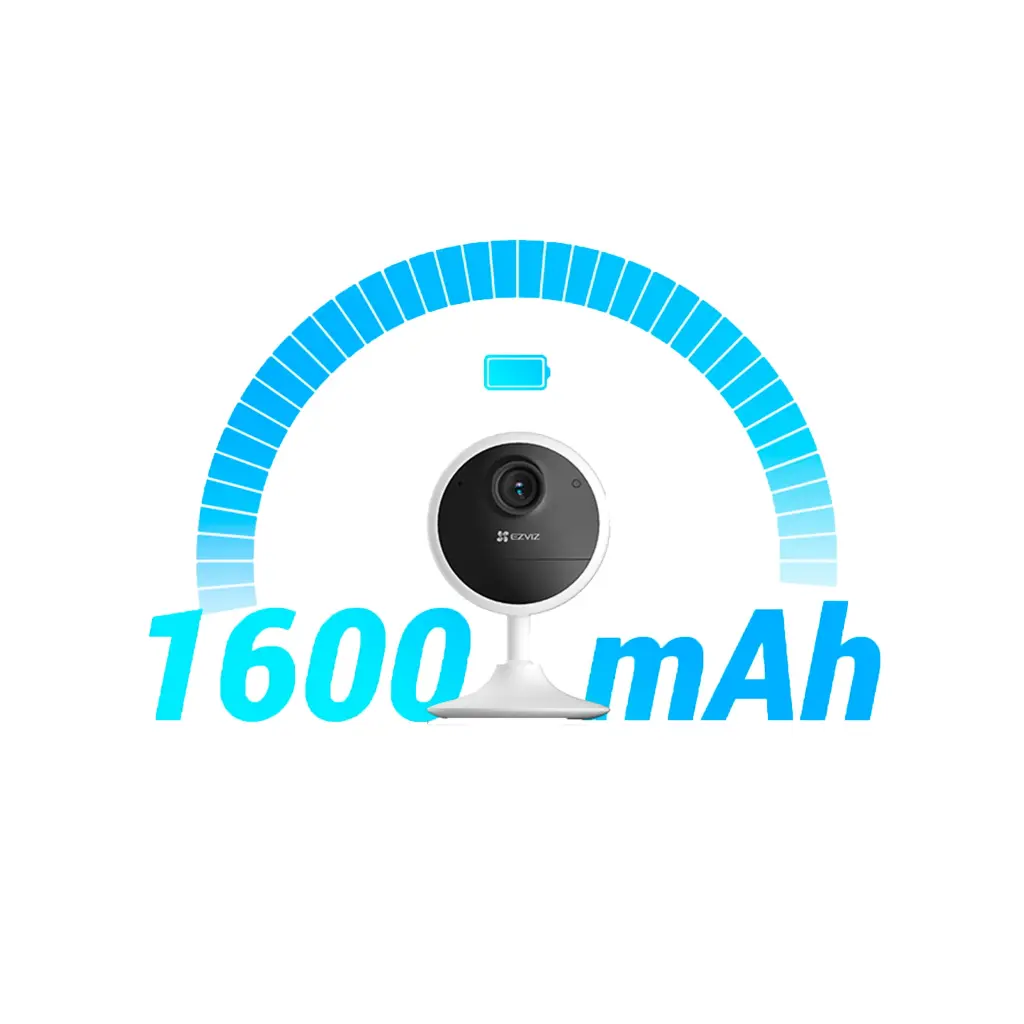 CS-CB1-R100-1K2WF | CAM 2MP Interior con Batería, WiFi Resolución 1080p Lente 4 mm, ángulo: 100°, 85° (diagonal) y 46° (horizontal) Visión nocturna,  BATERIA RECARGABLE 40 DIAS DURACION 