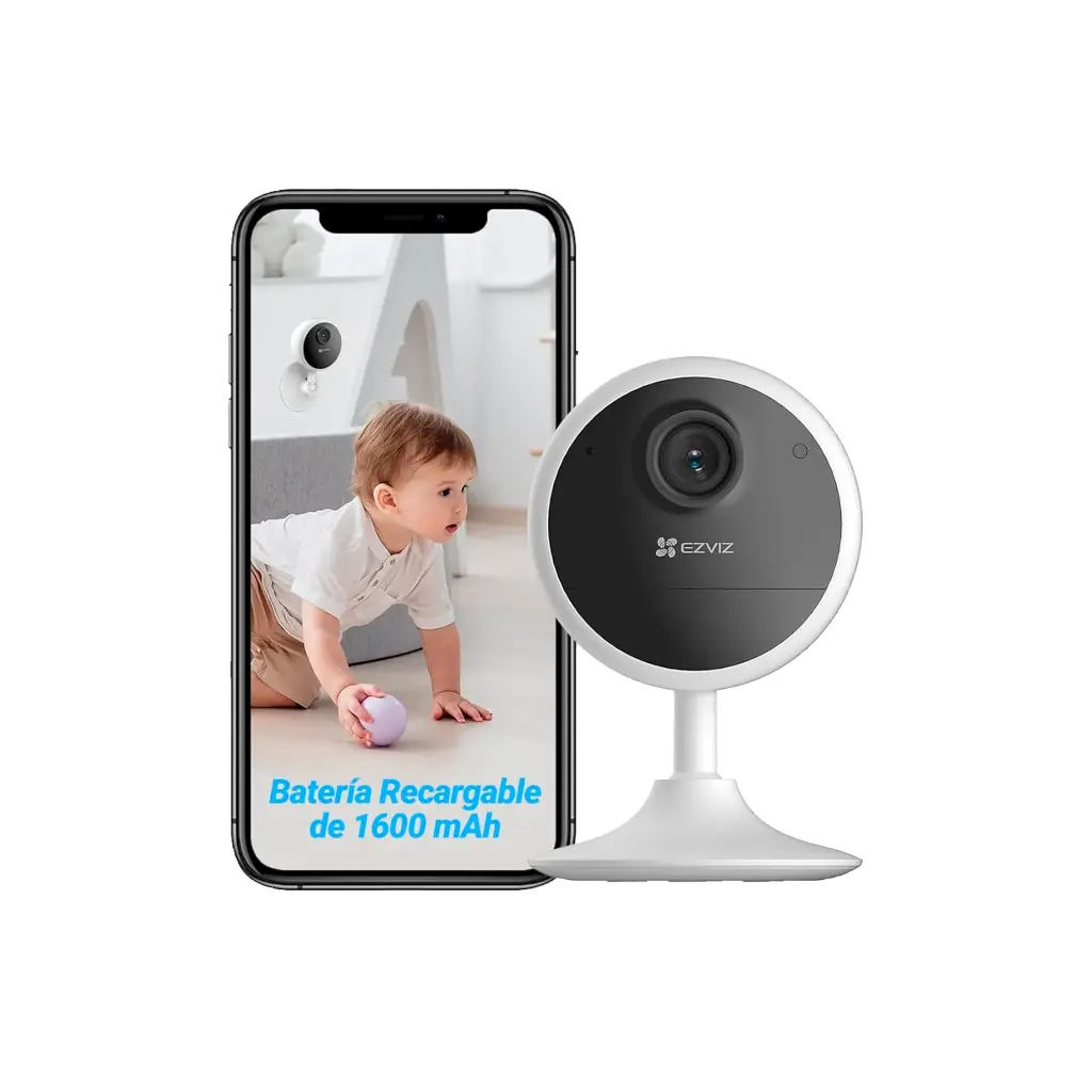 CS-CB1-R100-1K2WF | CAM 2MP Interior con Batería, WiFi Resolución 1080p Lente 4 mm, ángulo: 100°, 85° (diagonal) y 46° (horizontal) Visión nocturna,  BATERIA RECARGABLE 40 DIAS DURACION 