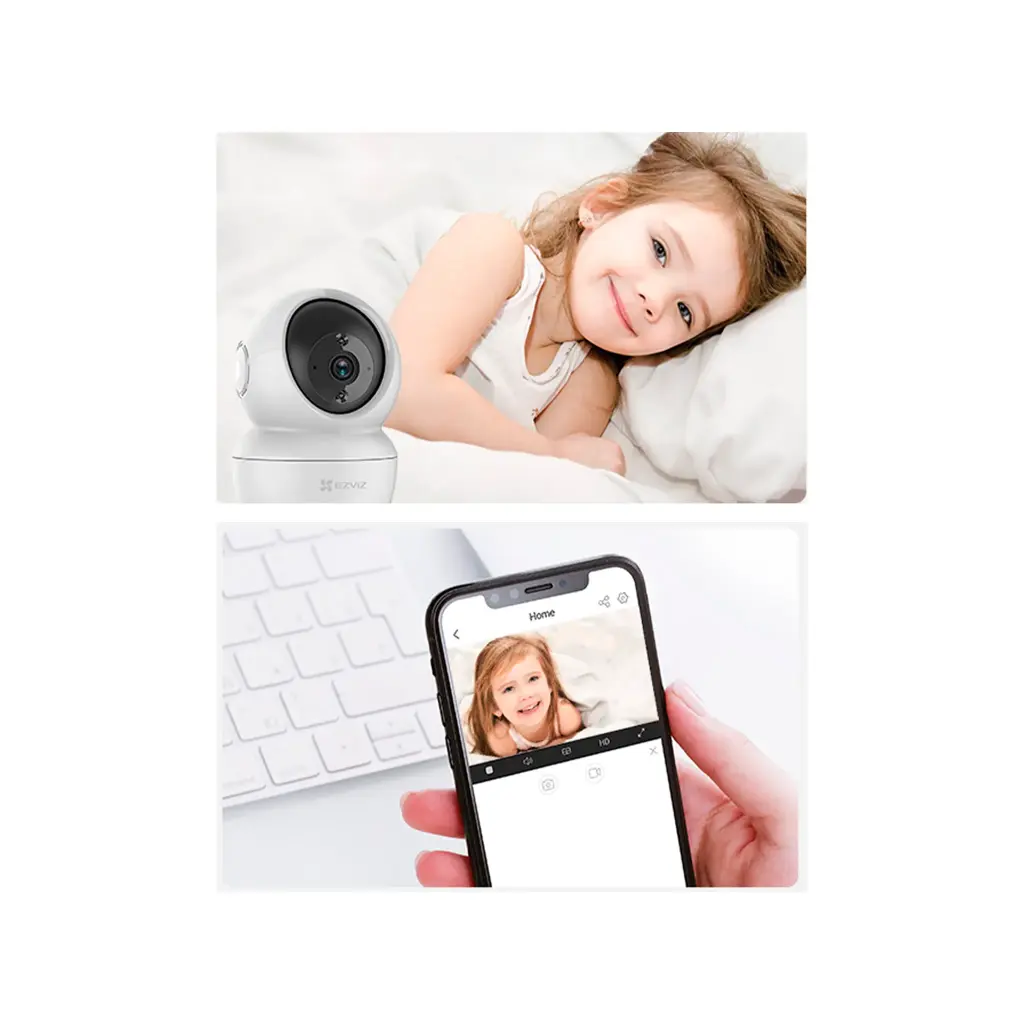 CS-H6c-R200-8H8WFL | Cámara PT Wi-Fi 2.4 GHz y 5 GHz / 4K (8 Megapíxeles) / Visión Nocturna Inteligente en Color / Detección Humana