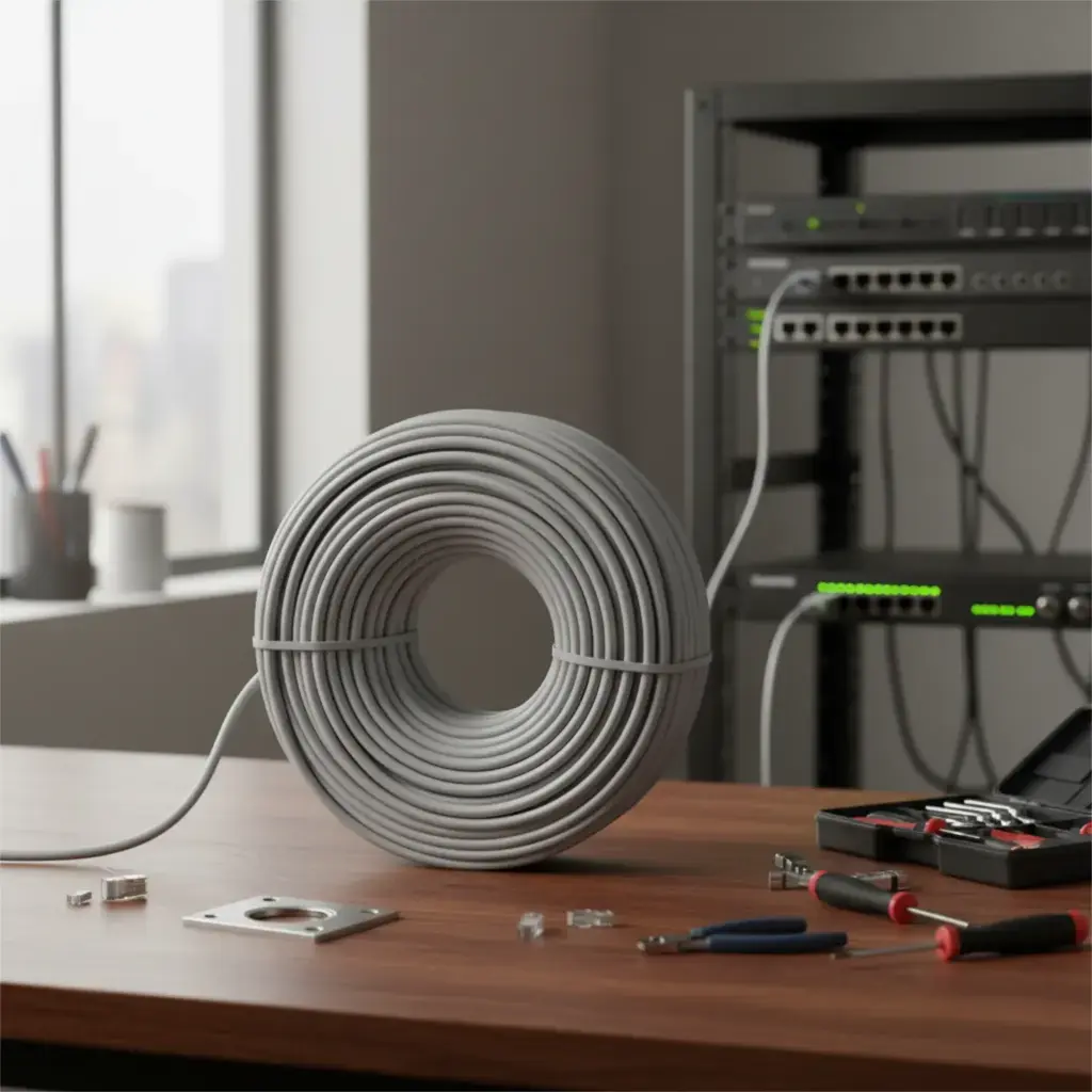 DS-1LN6-UE-W-Plug | Bobina de Cable de 305 m Cat 6 100% Cobre Color Blanco