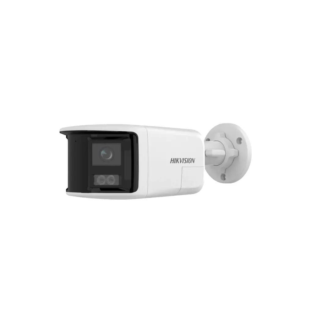 DS-2CD1T63G2P-LIUF/SRB | Bala IP 6 Megapixel / 2 Lentes de Lente 2.8 mm (Imagen Panorámica 180°) / 40 mts IR / Exterior IP67 / Luz Intermitente y Alerta de Audio / Audio Bidireccional / ACUSENSE / WDR 120 dB / Micro SD / Estrobo Azul y Rojo