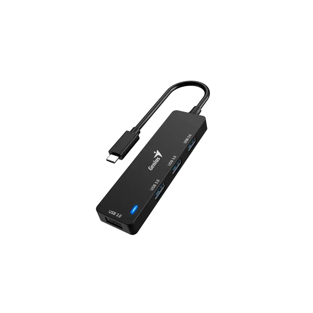UH-400 | HUB USB-C GENIUS DE 4 PUERTOS BLACK
