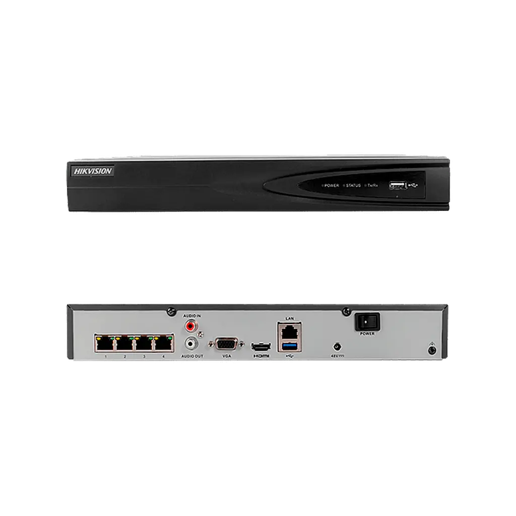 DS-7604NI-Q1/4P | NVR 8MP 4 CANALES IP H 265 POE 