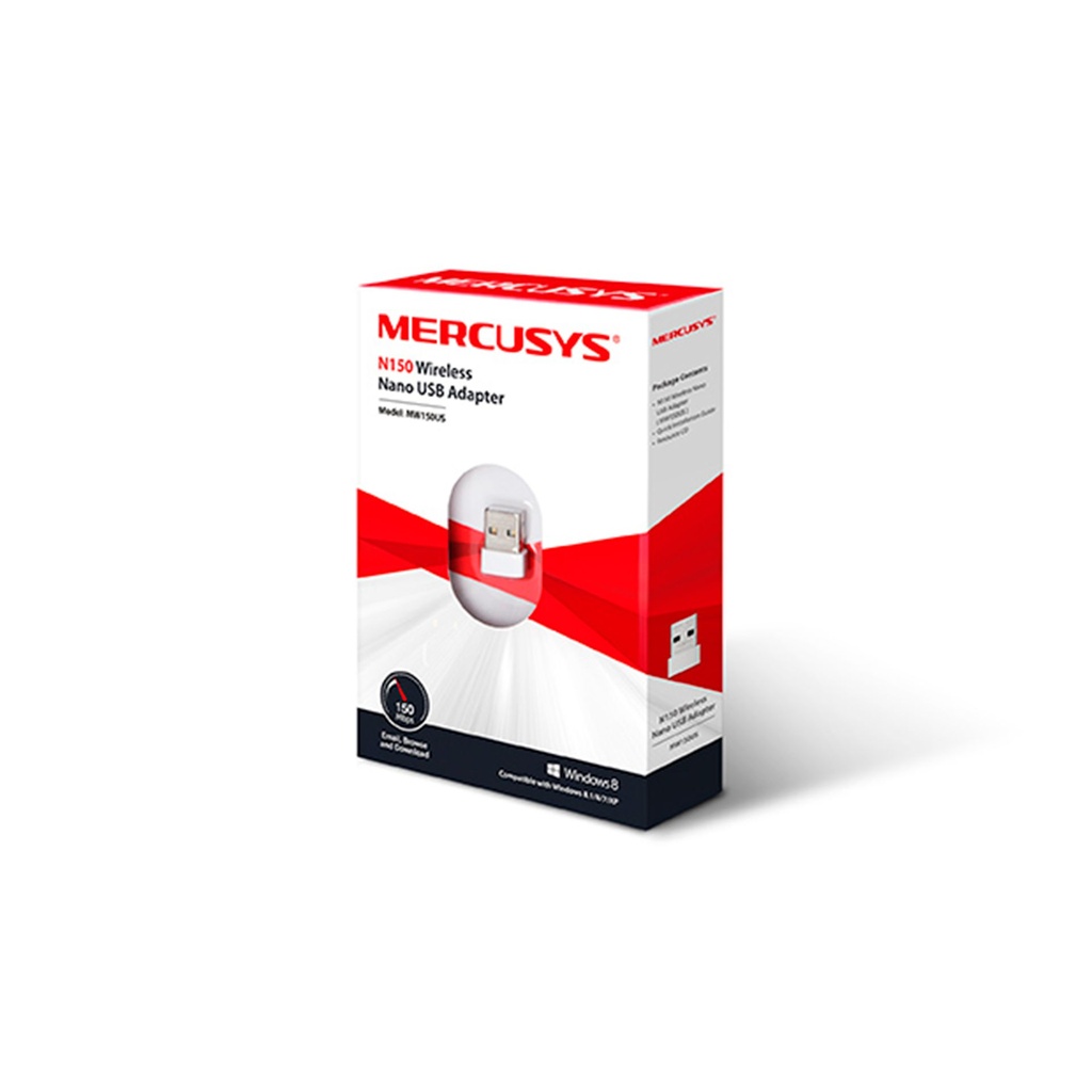 MW150US | ADAPTADOR NANO MERCUSYS USB 2.0 INALAMBRICO DE 150 MBPS