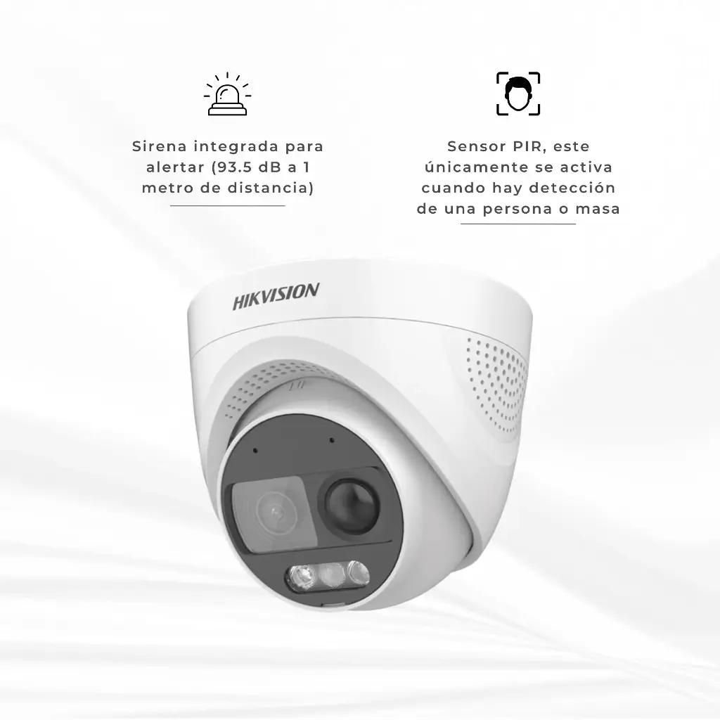 DS-2CE72DF3T-PIRXOS | CAMARA DOMO 2MP CON SIRENA Y LUZ ESTROBOSCOPICA