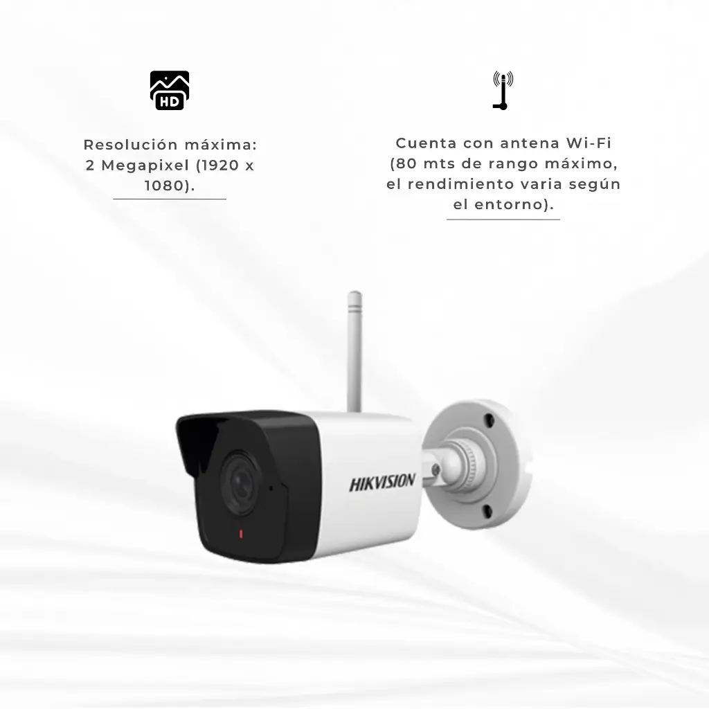 DS-2CV1021G0-IDW1 | CAMARA BALA EXTERIOR INALAMBRICA 2MP HIKVISION