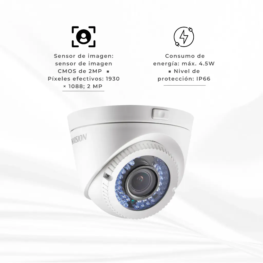 56D0T-VFIR3F | CAMARA DOMO VARIFOCAL 1080 4 EN 1 METALICA 2.8 12MM