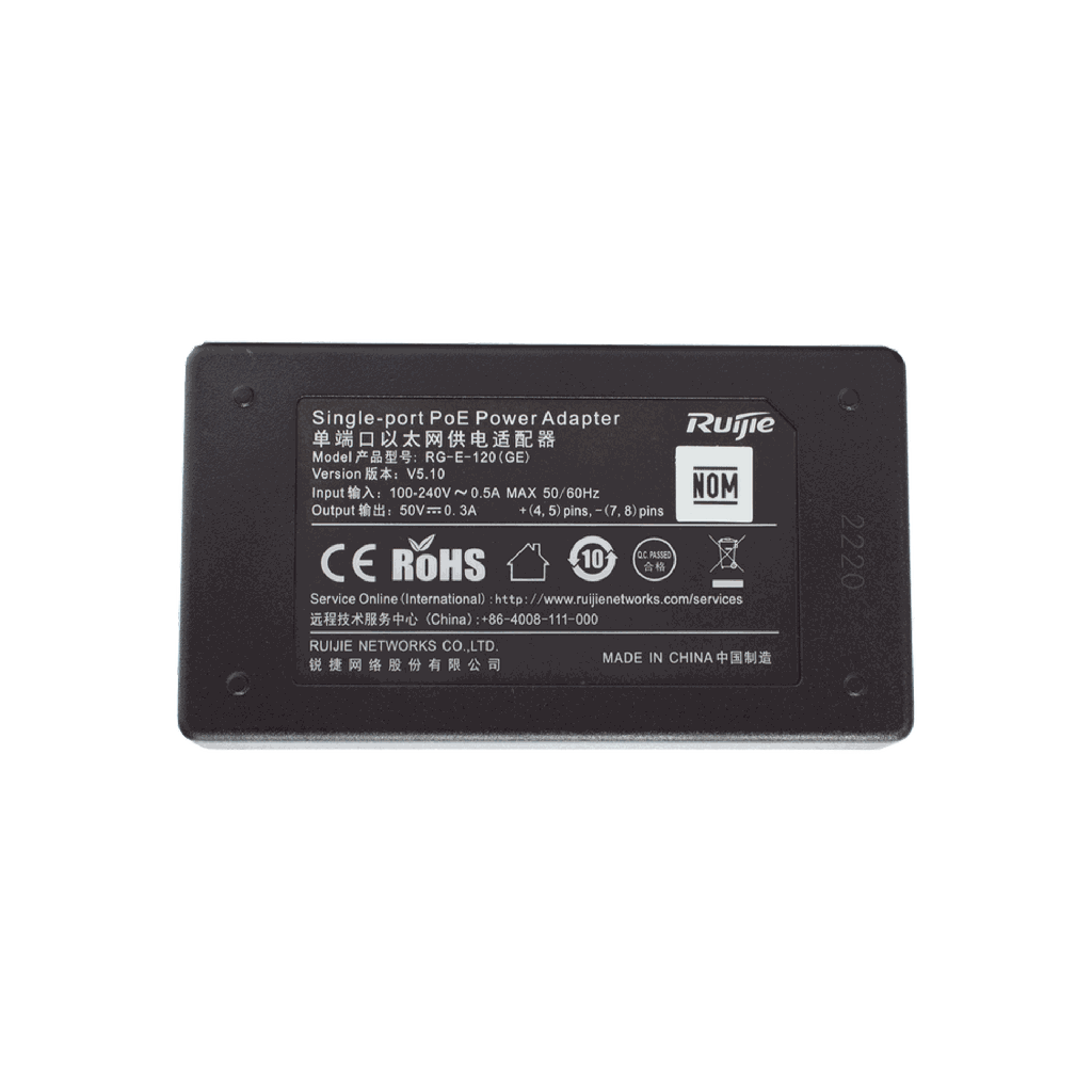 RGE120(GE) | INYECTOR POE ESTANDAR 8023 AF GIGABIT 53V 15W 