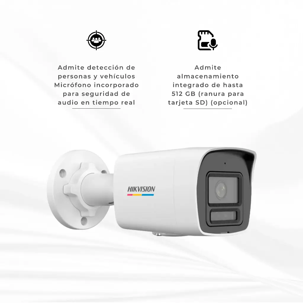DS-2CD1047G2H-LIU | BALA IP 4MP 30 METROS (DUAL LIGHT 
 + COLORVU) MICROFONO INTEGRADO