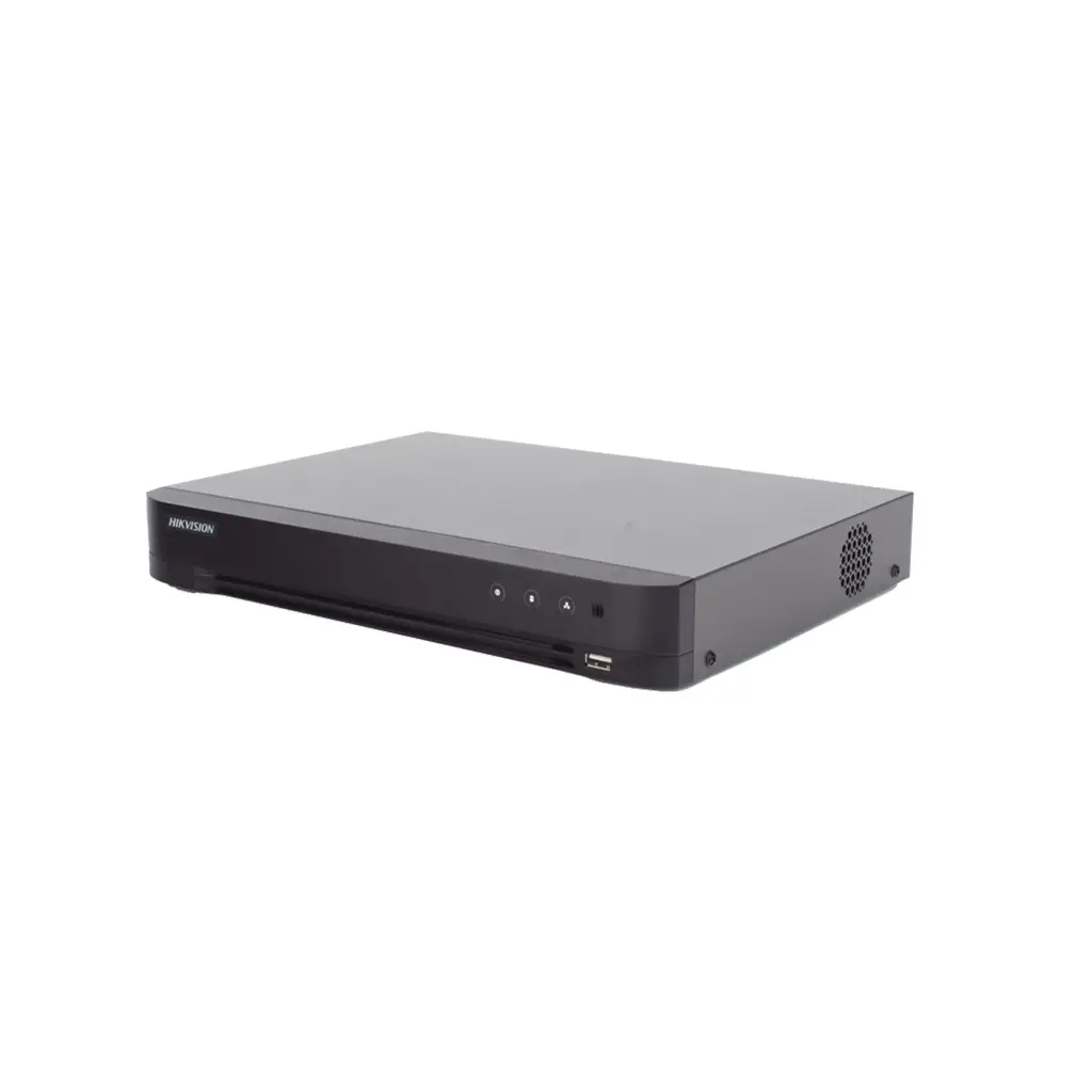 iDS-7204HUHI-M1/XT | DVR 4 Canales TURBOHD + 4 Canales IP / 8 Megapixel (4K) / Audio de dos vías por Coaxitron / ACUSENSE / Reconocimiento Facial