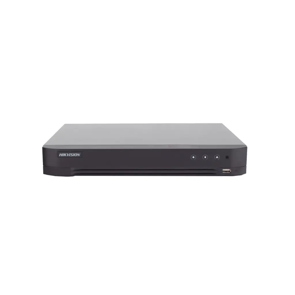 iDS-7204HUHI-M1/XT | DVR 4 Canales TURBOHD + 4 Canales IP / 8 Megapixel (4K) / Audio de dos vías por Coaxitron / ACUSENSE / Reconocimiento Facial