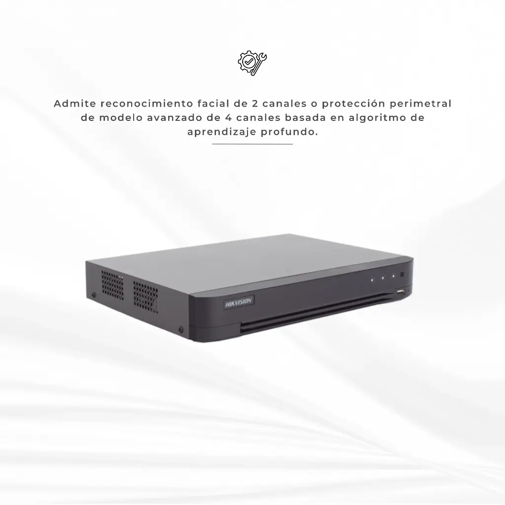 iDS-7204HUHI-M1/XT | DVR 4 Canales TURBOHD + 4 Canales IP / 8 Megapixel (4K) / Audio de dos vías por Coaxitron / ACUSENSE / Reconocimiento Facial