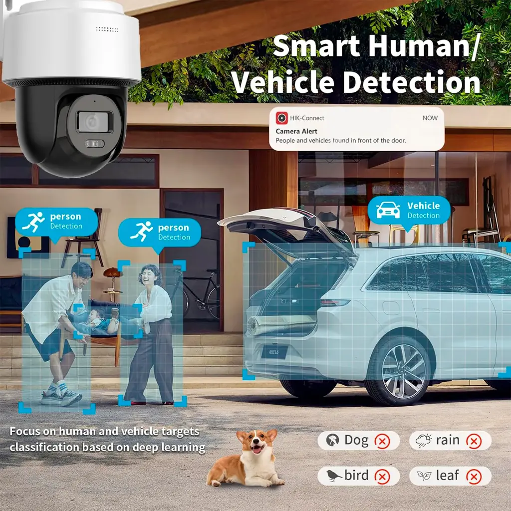 DS-2DE2C400MWG/W | CAMARA IP DOMO PT EXTERIORES DE 4 MP CON LUZ HÍBRIDA INTELIGENTE Y WIFI