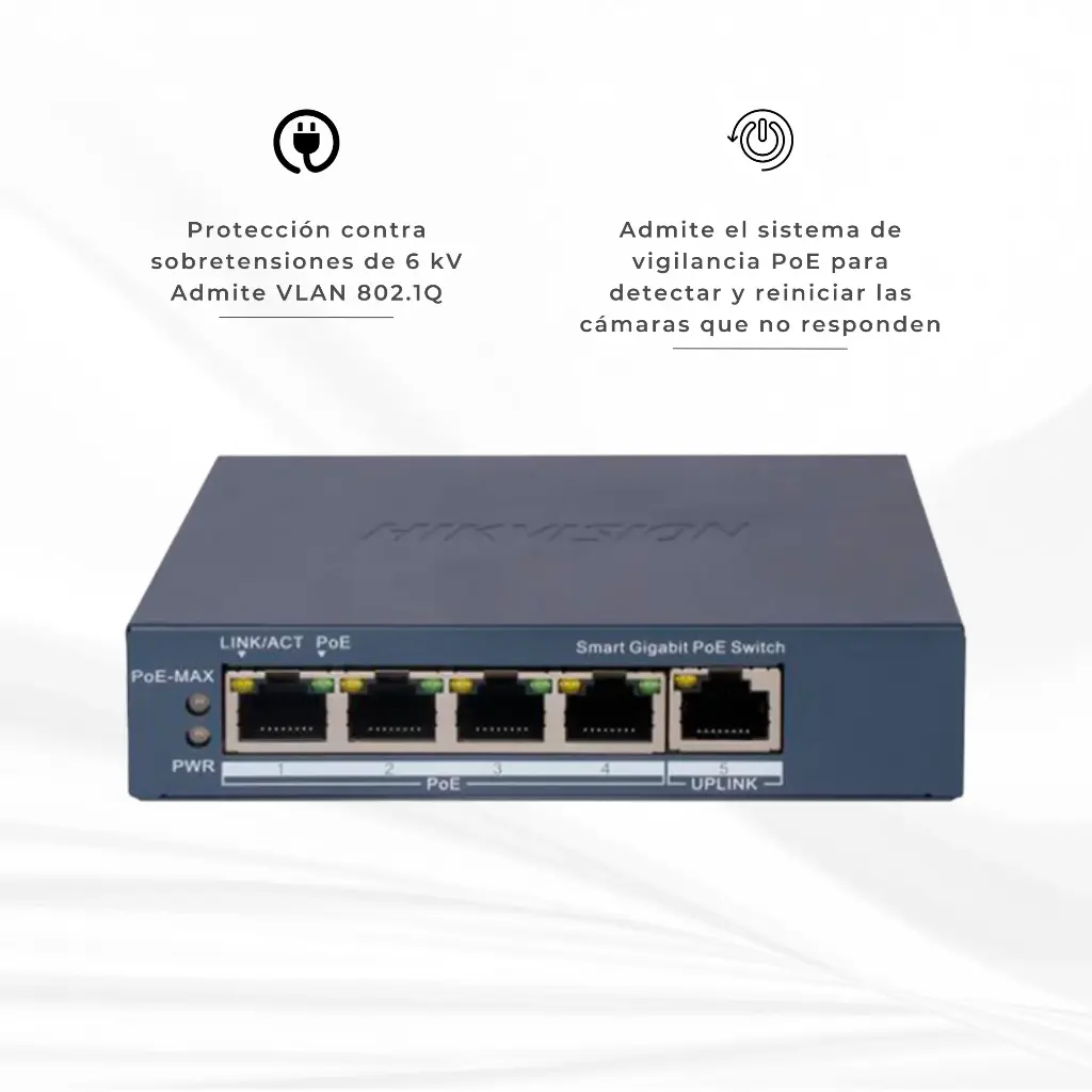 DS-3E1105P-EI/M | SWITCH ADMINIOSTRABLE POE 5 PUERTOS 