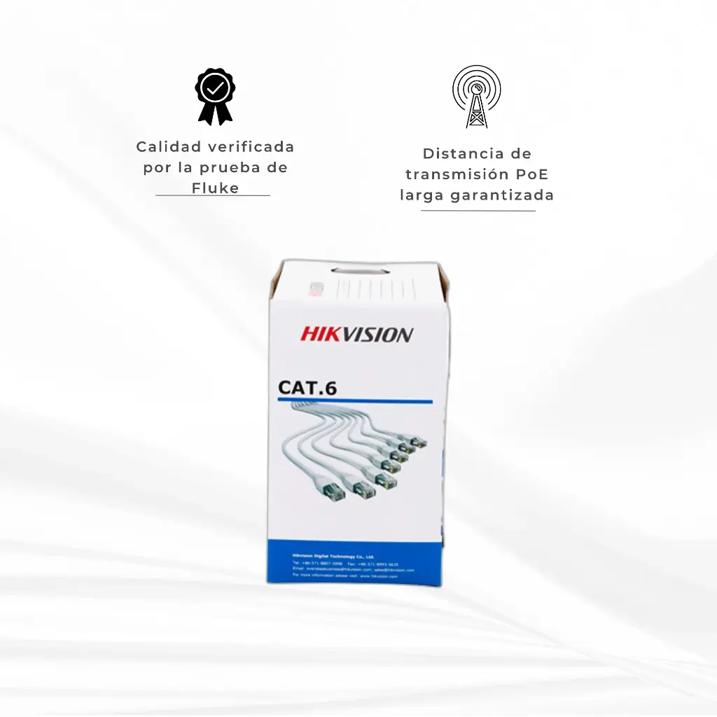DS-1LN6-UE-W | CABLE UTP CAT6 305M UL COBRE DS-1LN6-UE-W HIKVISION