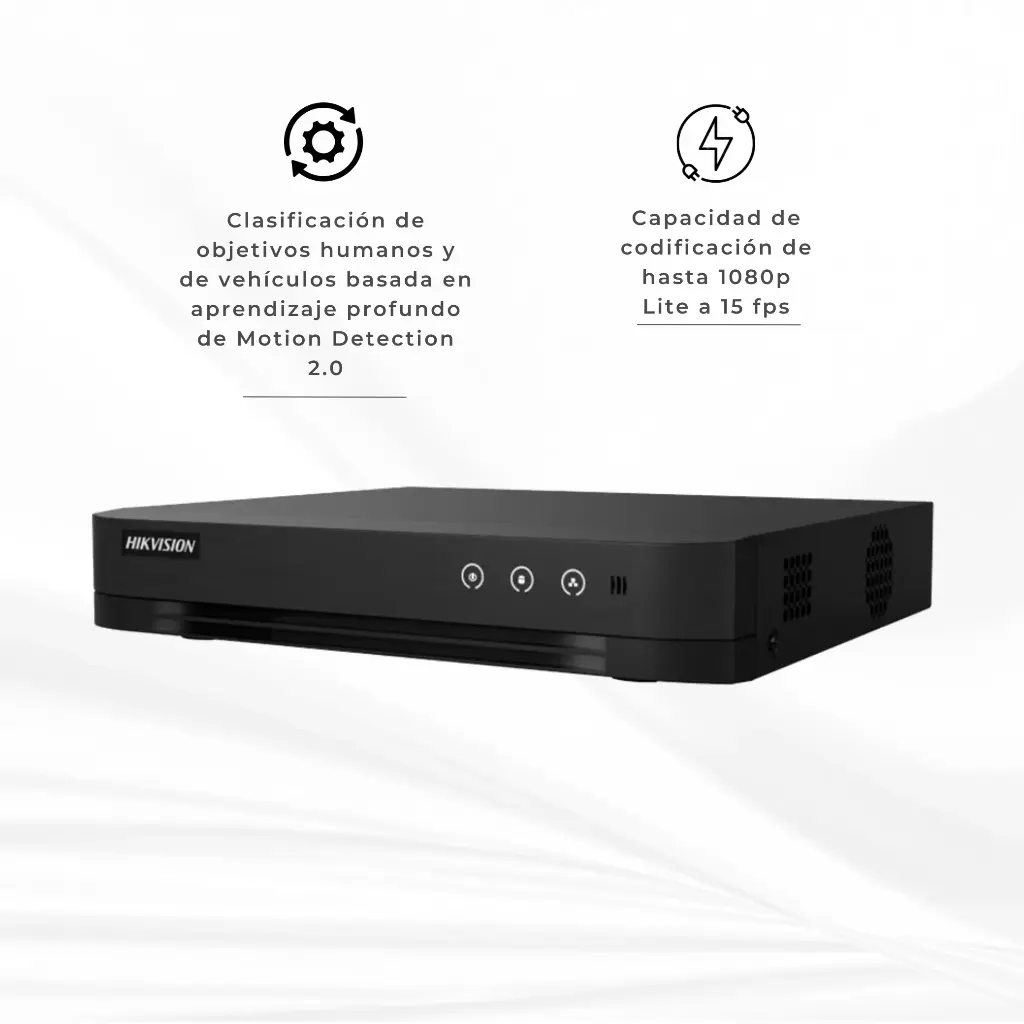 7208HQHIK1 | DVR/NVR H.265+ PENTAHIBRIDO 10 CANALES (8TURBOHD + 2IP) VIDEO ANALISIS Y AUDIO
