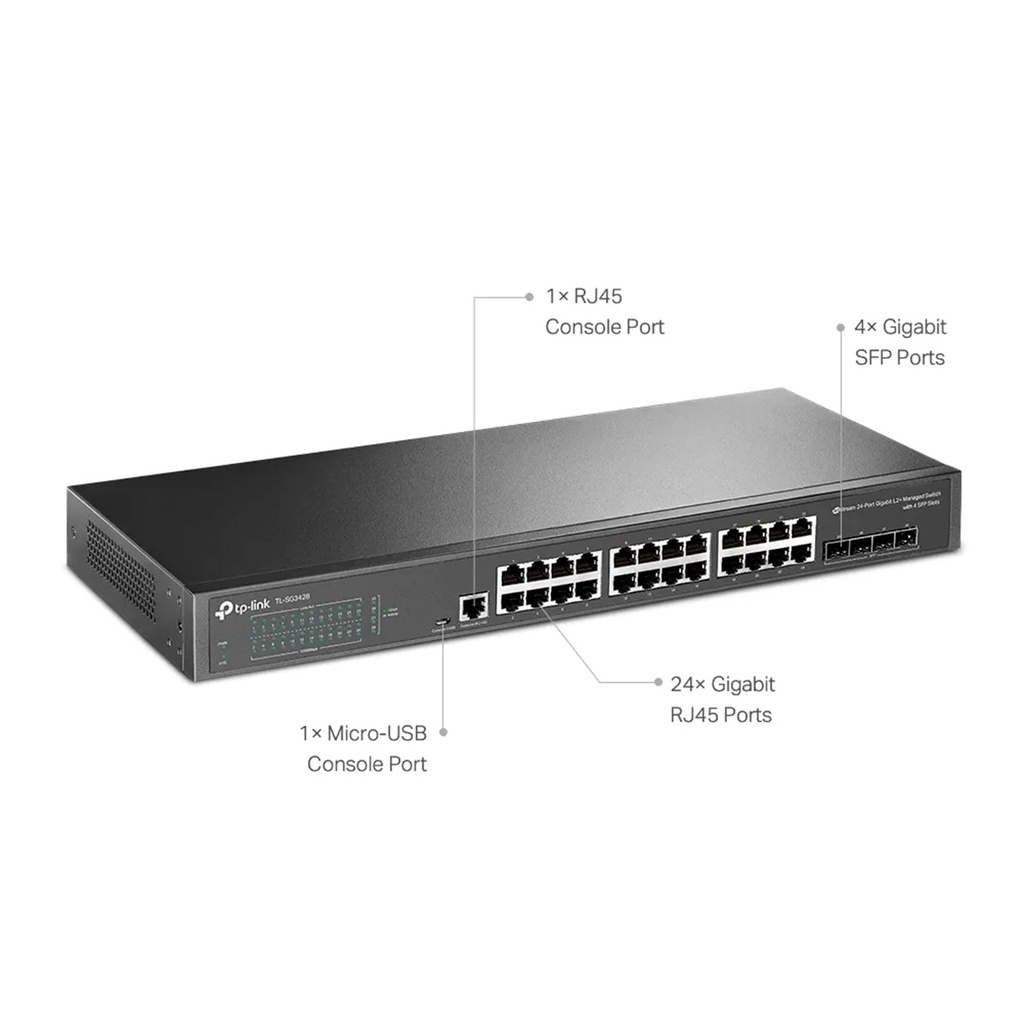 TL-SG3424P | SWITCH TP-LINK ADMINISTRABLE JETSTREAM 24 PUERTOS GIGABIT 