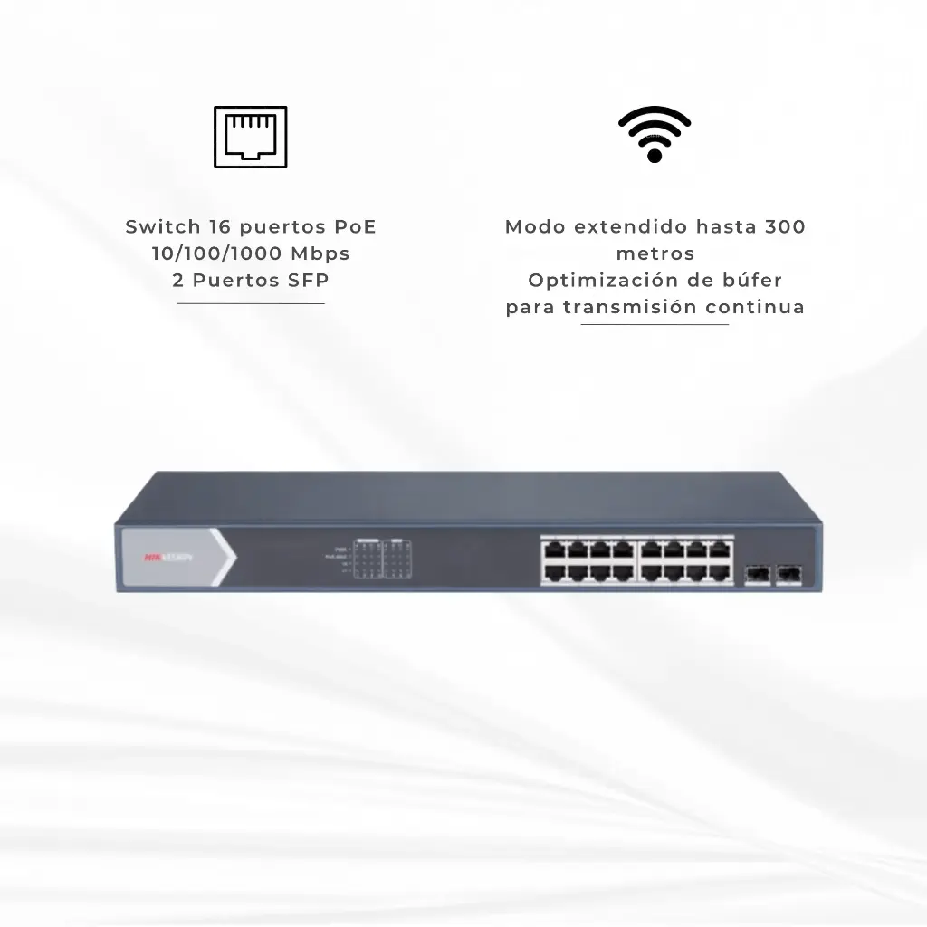 DS-3E1518P-SI | SWITCH 16P GIGABIT POE+ 2 PUERTOS SFP