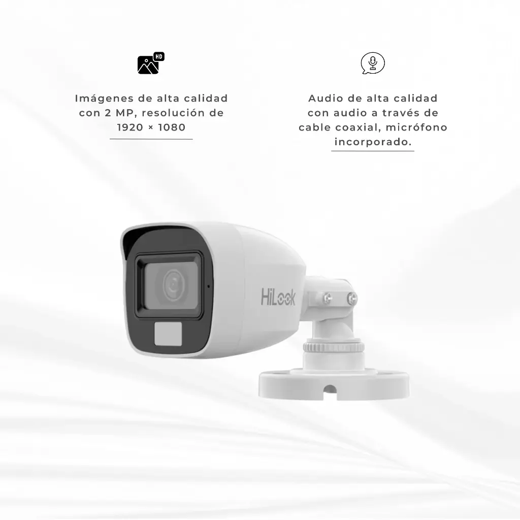 THC-B127-LPS | CAMARA BALA 2MP HILOOK HIBRIDA CON AUDIO