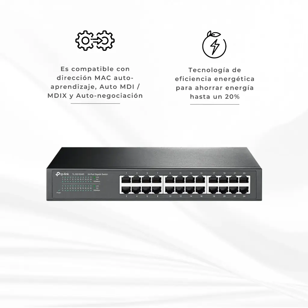 TL-SG1024D | SWITCH 24 PUERTOS RACK GIGABIT TP LINK