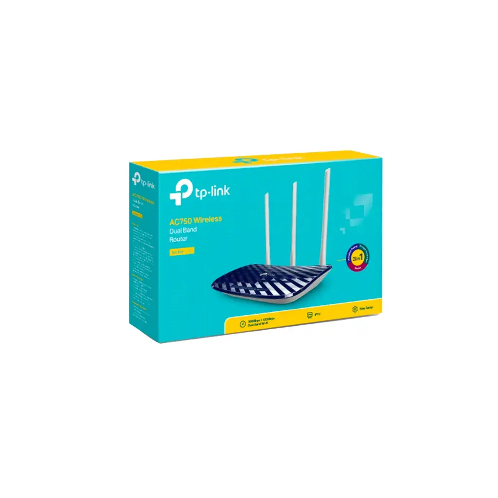 ARCHER C20W | ROUTER DOBLE BANDA AC750 WISP 3 ANTENAS EXTERNAS