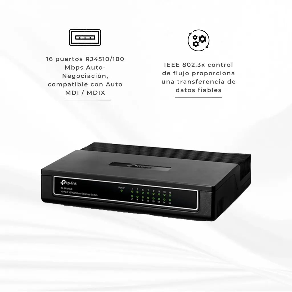 TL-SF1016D | SWITCH 16 PUERTOS ESCRI MINI 10/10 TPLINK 