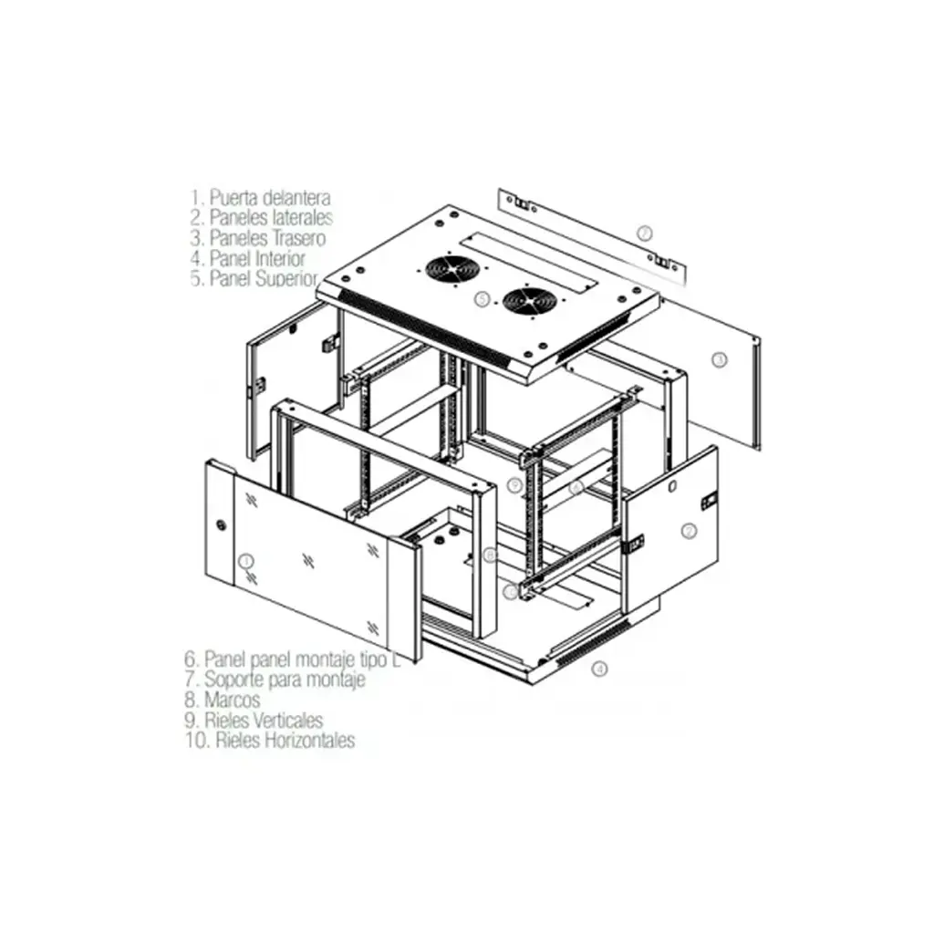 NGBPR-6509 | GABINETE PARED 60X50X9U (AXPXAL) NIC
