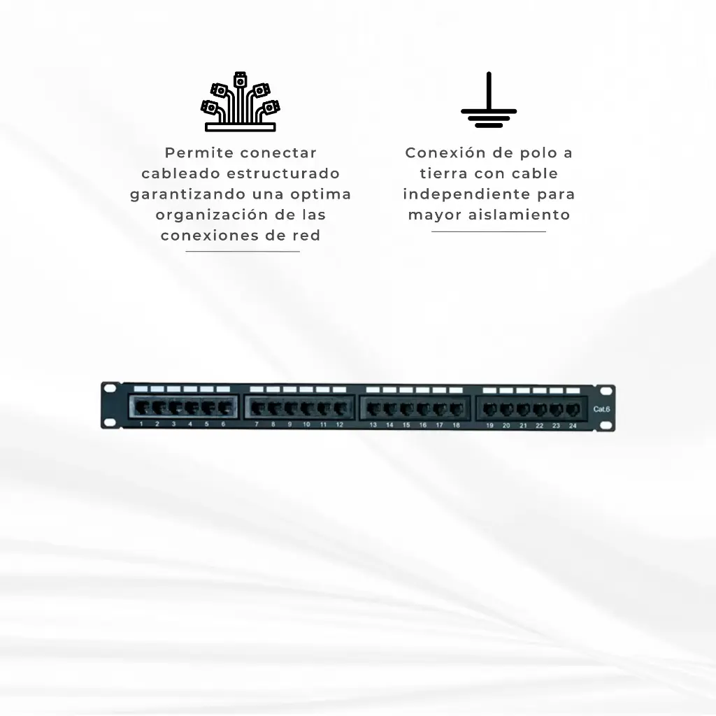 NPP6A24-1624 | PATCH PANEL CAT 6A 24 PUERTOS 1U