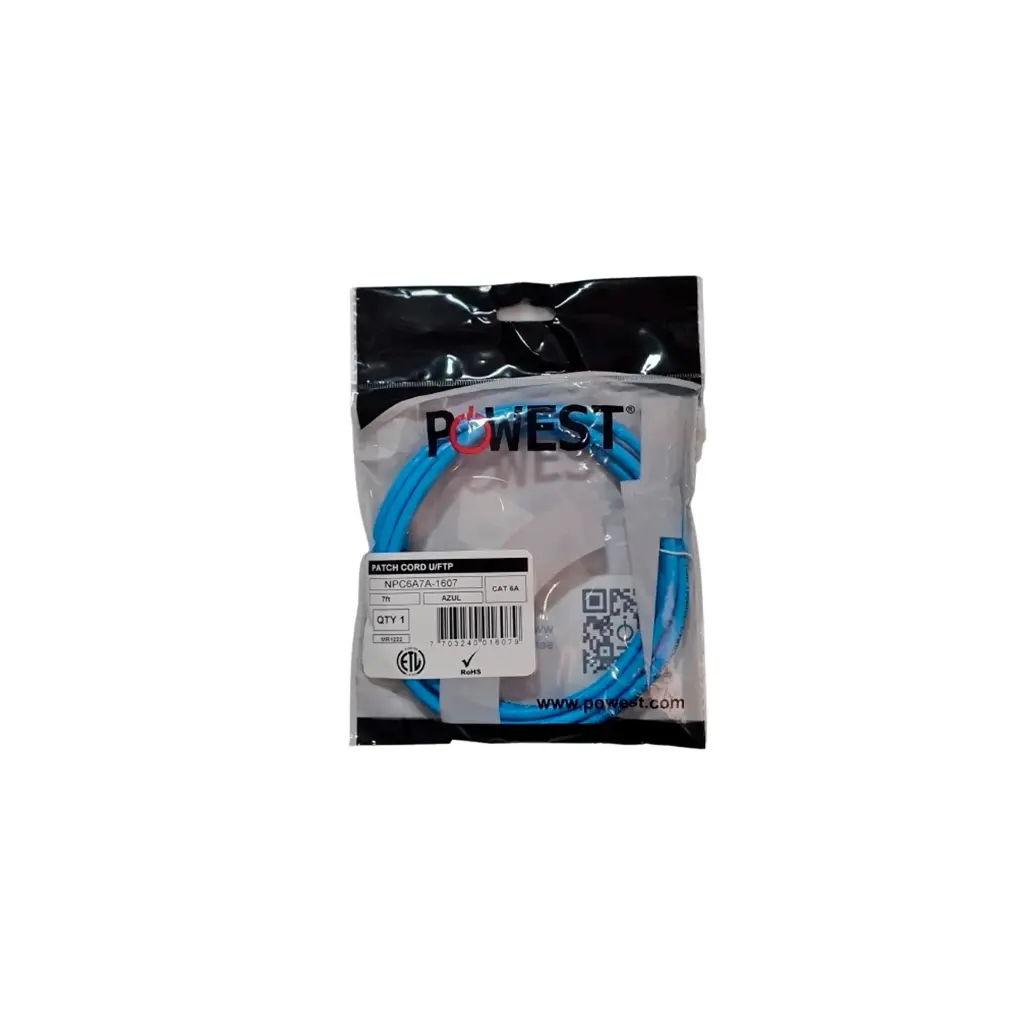 NPC6A7A-1607 | PATCH CORD CAT 6A 7FT AZUL