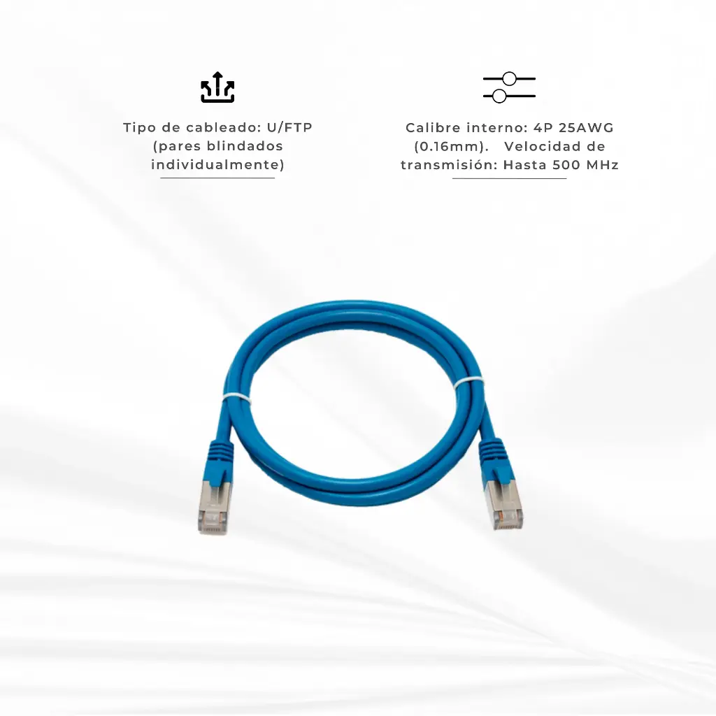 NPC6A7A-1607 | PATCH CORD CAT 6A 7FT AZUL