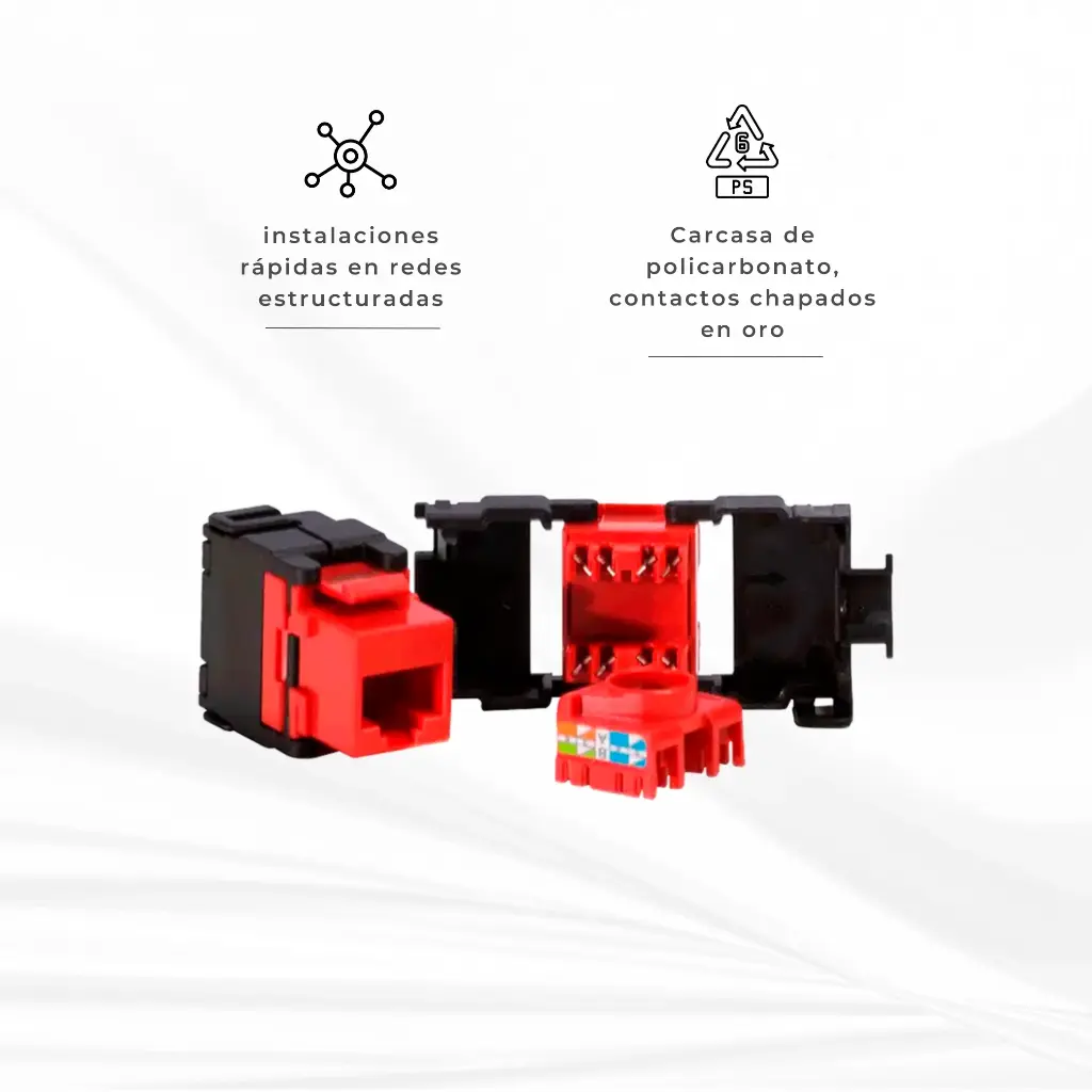NJR6-2600 | JACK CATEGORIA 6 UTP ROJO