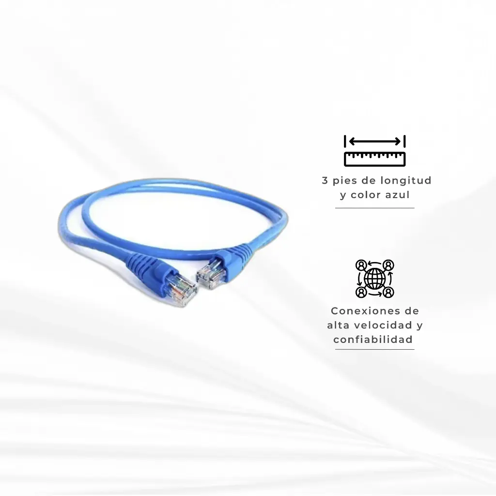6A3AU-4603 | PATCH CORD UTP CAT 6A 3FT AZUL