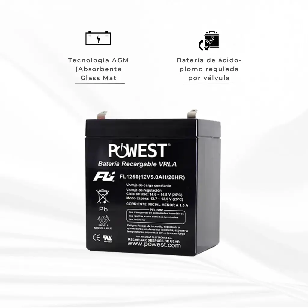 CEBAT-7202 | BATERIA SELLADA PARA UPS 12V 5A 