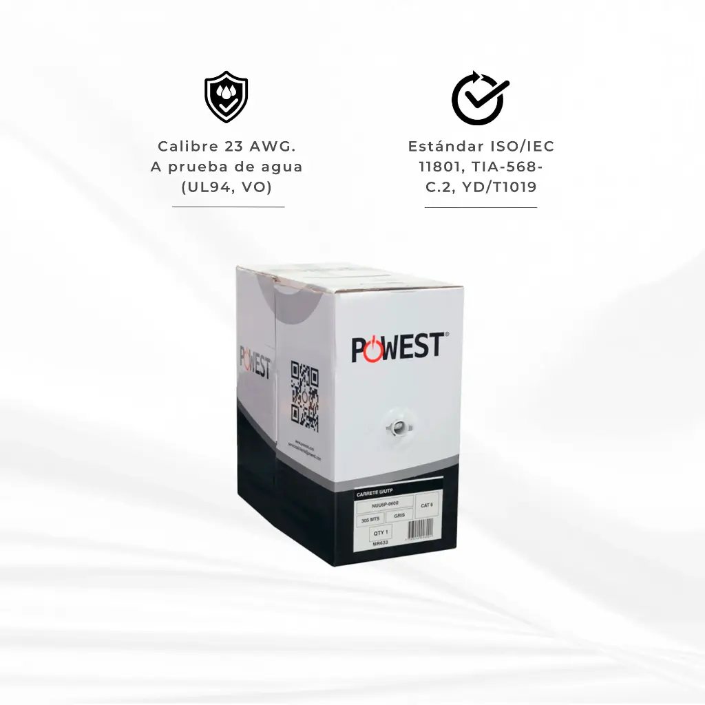 NUU6P-0600 | CABLE UTP CAT 6 ( 305 MTS)  POWEST