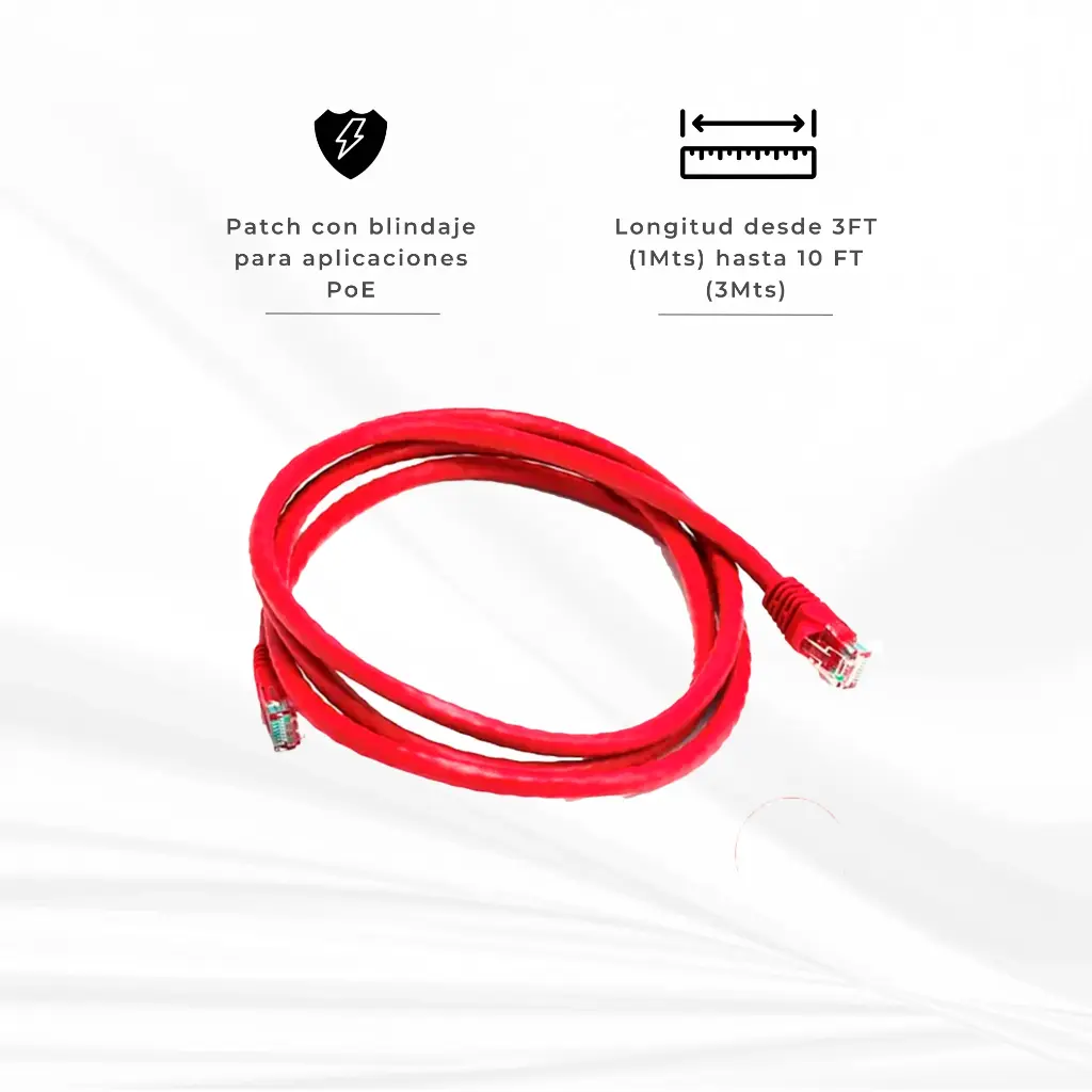 NPC6A10R-3610 | PATCH CORD U/FTP CAT 6A 10FT ROJO