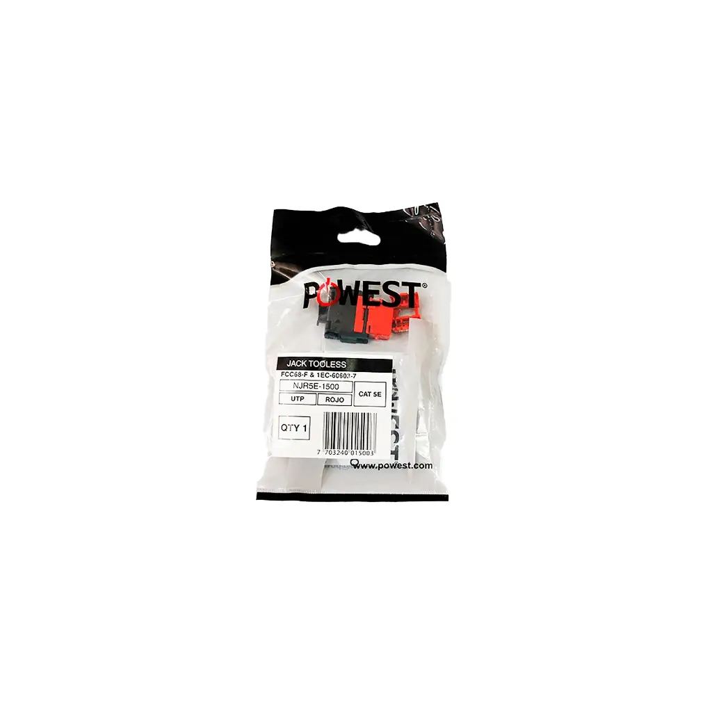 NJR5E-1500 | JACK CAT 5E UTP ROJO POWEST 