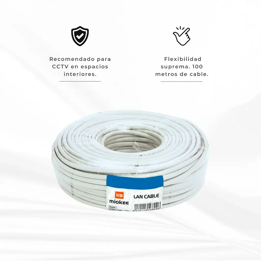 CAT5E100M  | CABLE UTP CAT 5E INTERIOR 100M BLANCO MIOKKE