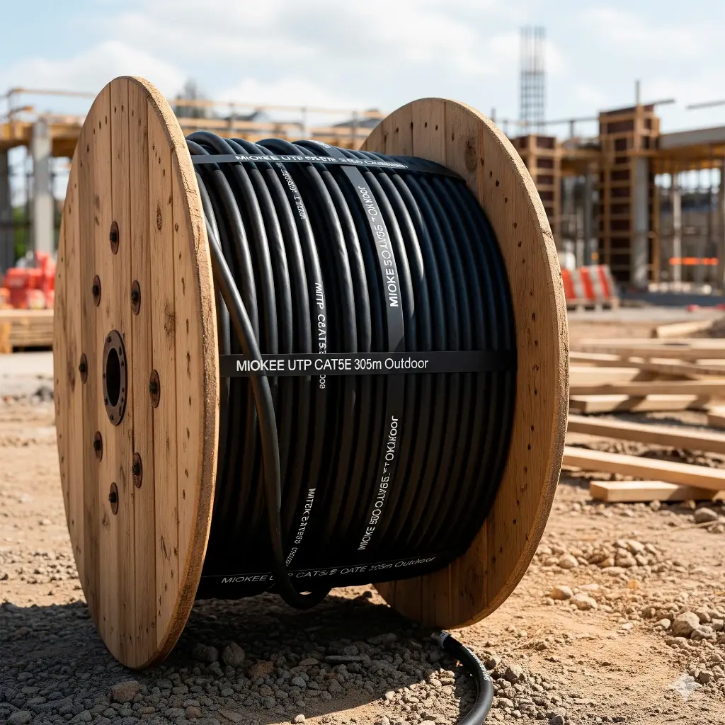 CABLE CAT5E  UTP 305M BLACK OUTDOOR MIOKEE