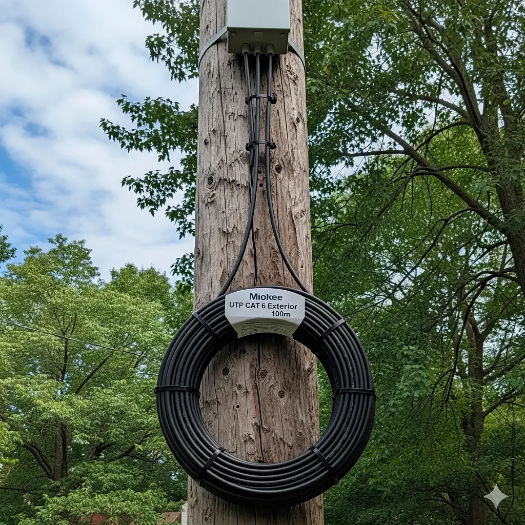 UTPEXTC6100 | CABLE UTP CAT 6 EXTERIOR 100M NEGRO MIOKKE