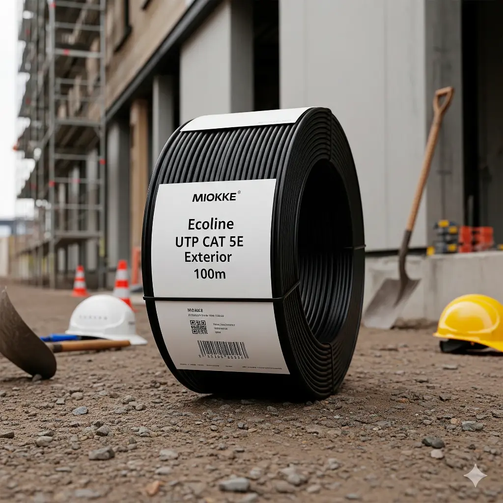 5E 100MTS (E) | CABLE MIOKKE UTP CAT 5E EXTERIOR  POR 100MTS (S) ECOLINE