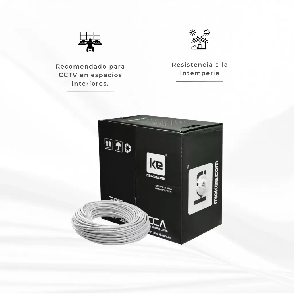 CABLE UTP CAT5E INTERIOR MIOKEE (CAJA NEGRA)