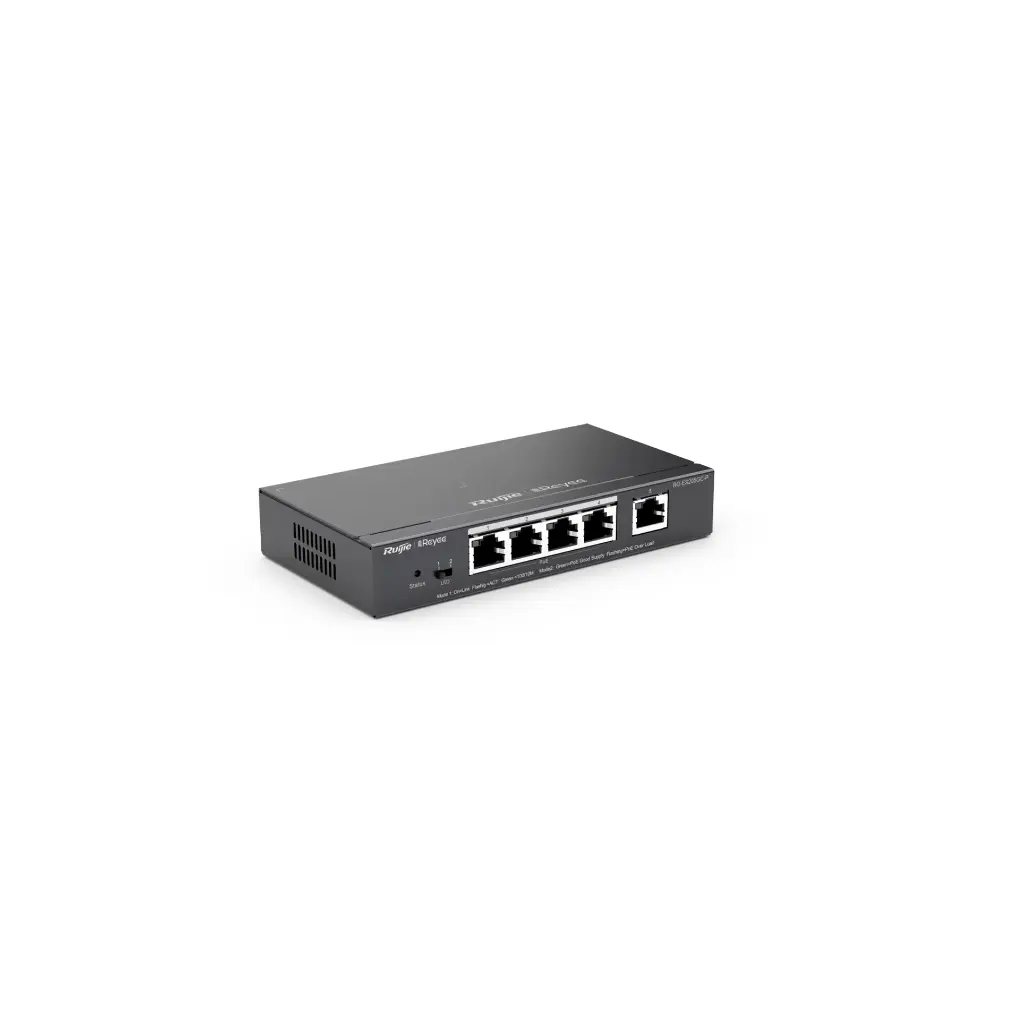 RG-ES205GC-P | Switch PoE Inteligente Administrable en la Nube de 5 Puertos Gigabit, 4 PoE+, 54W