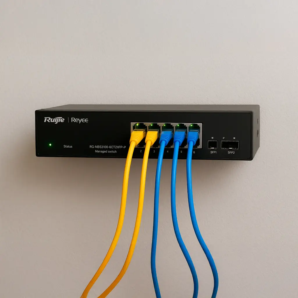 RG-NBS3100-8GT2SFP-P | Switch Reyee administrable de 8 Puertos GE PoE 802.3AF/AT, 2 Ranuras SFP, PS 125W