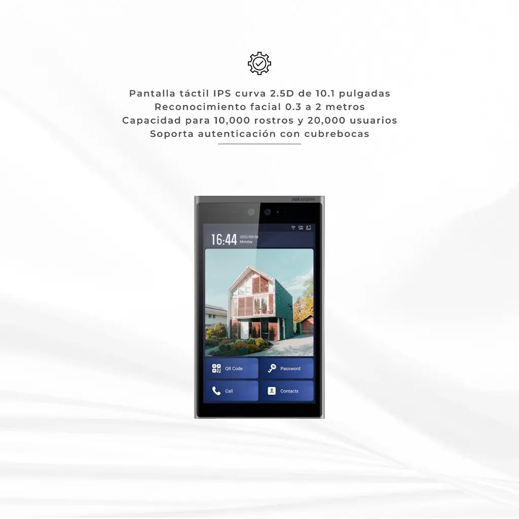 DS-KD9633-WBE6 | Frente de Calle IP 2 Megapixel (1080p) / Multiapartamento / Pantalla 10.1" Touch Screen / Reconocimiento Facial / Android / IP65 / IK07 / Soporta Modulo de Botones y Huella (por Separado)