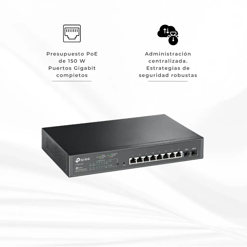TL-SG2210MP | SWITCH 8 PUERTOS ADMINISTRABLE GIGABIT RJ45 POE TPLINK