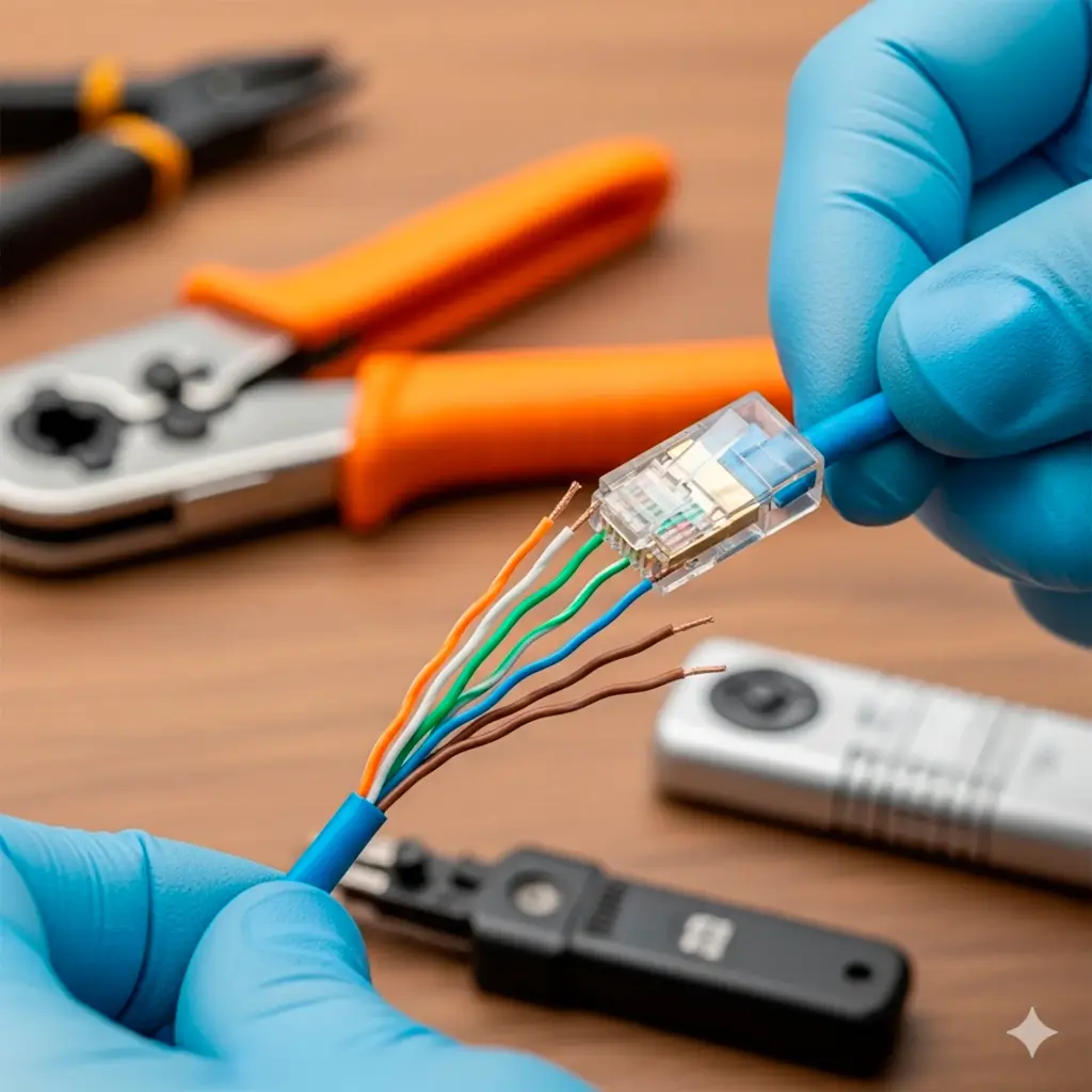 LPS-RJ45-CAT6-EZ | CONECTOR DE RED PLUG RJ45 CAT6 GOLD PLATED 3U CALIDAD EZ