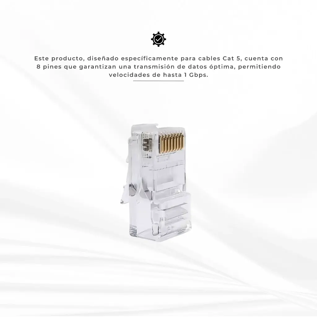LPS-RJ45-CAT5E-E | CONECTOR DE RED PLUG RJ45 CAT5E GOLD PLATED 3U CALIDAD EZ