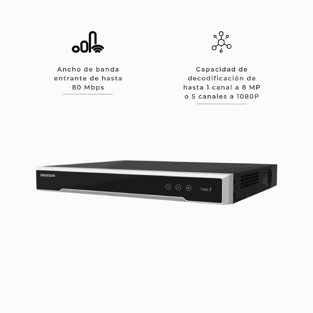 DS-7608NI-Q2/8P | NVR 8 CH POE H265+2 SATA